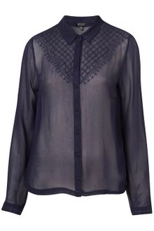Topshop Western Yoke Long Sleeve Shirt - Lyst