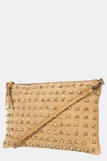 Topshop Studded Suede Clutch - Lyst