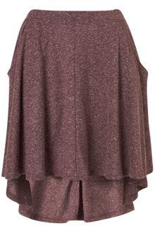 Topshop Oxblood Dip Skater Skirt - Lyst