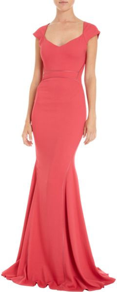 Zac Posen Sweetheart Neck Gown in Pink (cherry) - Lyst