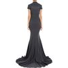 Zac Posen Cap Sleeve Gown in Gray (grey) - Lyst