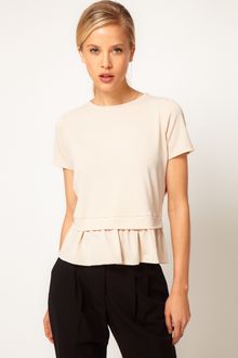ASOS Collection Asos Top with Drop Waist Frill Peplum - Lyst