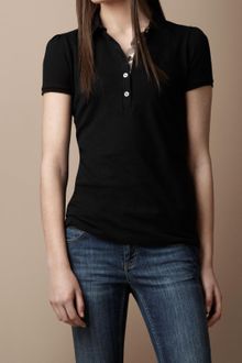 Burberry Check Placket Polo Shirt - Lyst