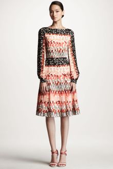 Carolina Herrera Watercolorsquares Silk Dress - Lyst