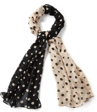 Cc Blacksand Twotone Spots Scarf - Lyst