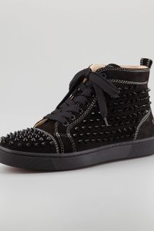 Christian Louboutin Louis Spiked Sneaker Black - Lyst