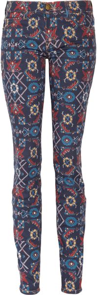 Current/Elliott The Ankle Printed Midrise Skinny Jeans - Lyst