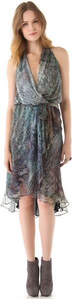 Haute Hippie Cascade Print Halter Dress - Lyst