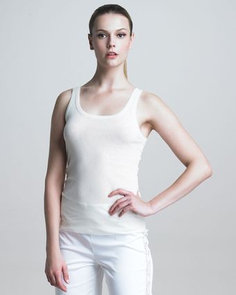 Jean Paul Gaultier Scoopneck Tank White - Lyst
