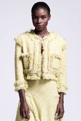 Lanvin Cropped Fringe Trimmed Tweed Jacket