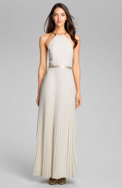 laundry pleated chiffon gown