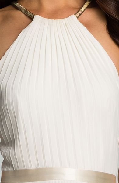 laundry pleated chiffon gown