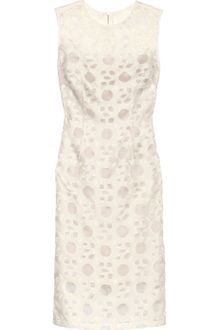 Lela Rose Patterned Woven and Organza Dress - Lyst