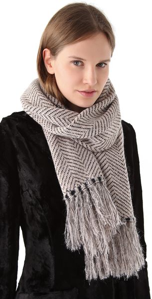 Missoni Chevron Knit Scarf in Pink - Lyst