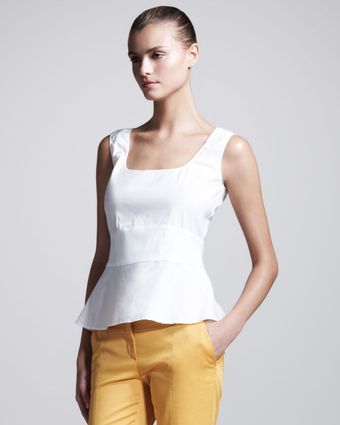 Philosophy di Alberta Ferretti Sleeveless Poplin Peplum Top - Lyst