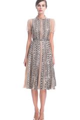 Valentino  Elaphe Long Sleeve Organza Dress