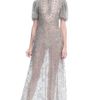Valentino Organza Short Sleeve Embroidered Gown in Beige (cipria) - Lyst