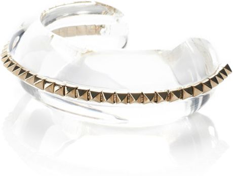 Valentino Plain Studded Bracelet in Transparent (clear) - Lyst