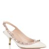 Valentino Rockstud Metal Heel Sling Back in White (light ivory) - Lyst