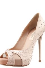 Valentino Crystalcovered Satin Pump