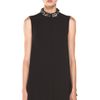 Alexander Mcqueen Flower Neck Silk Blouse  in Black - Lyst