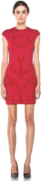 Alexander Mcqueen Mini Dress  in Red (red &amp; fuchsia) - Lyst