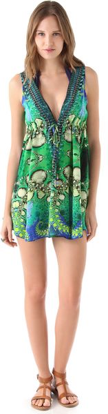 Camilla Gathered Cover Up Dress - Lyst
