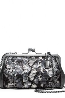 Coach Madison Sequin Python Frame Clutch - Lyst