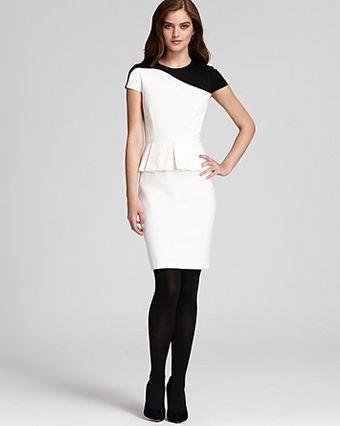 Cynthia Steffe Dress Farrah Color Block Peplum - Lyst