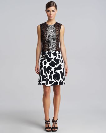 Derek Lam Mixed Print Combo Dress - Lyst