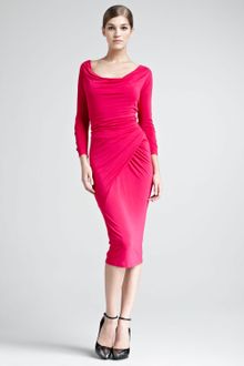 Donna Karan New York Draped Scoopneck Jersey Dress - Lyst