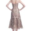 Giles  Lasercut Leather Bustier Dress in Beige (nude) - Lyst