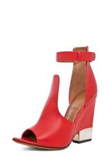 Givenchy Podium Ankle Strap Sandal in Nappa Red