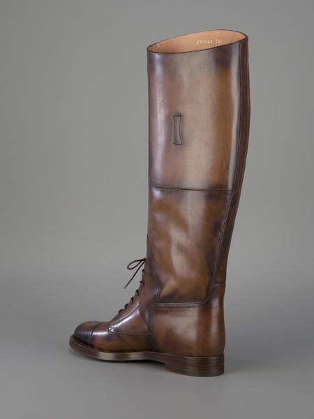 brown knee high lace up boots