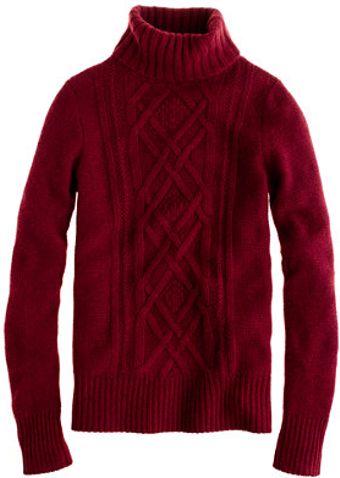 J.Crew Cambridge Cable Turtleneck Sweater - Lyst
