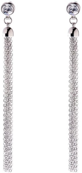Karen Millen  Jewel Tassel Earrings in Silver - Lyst