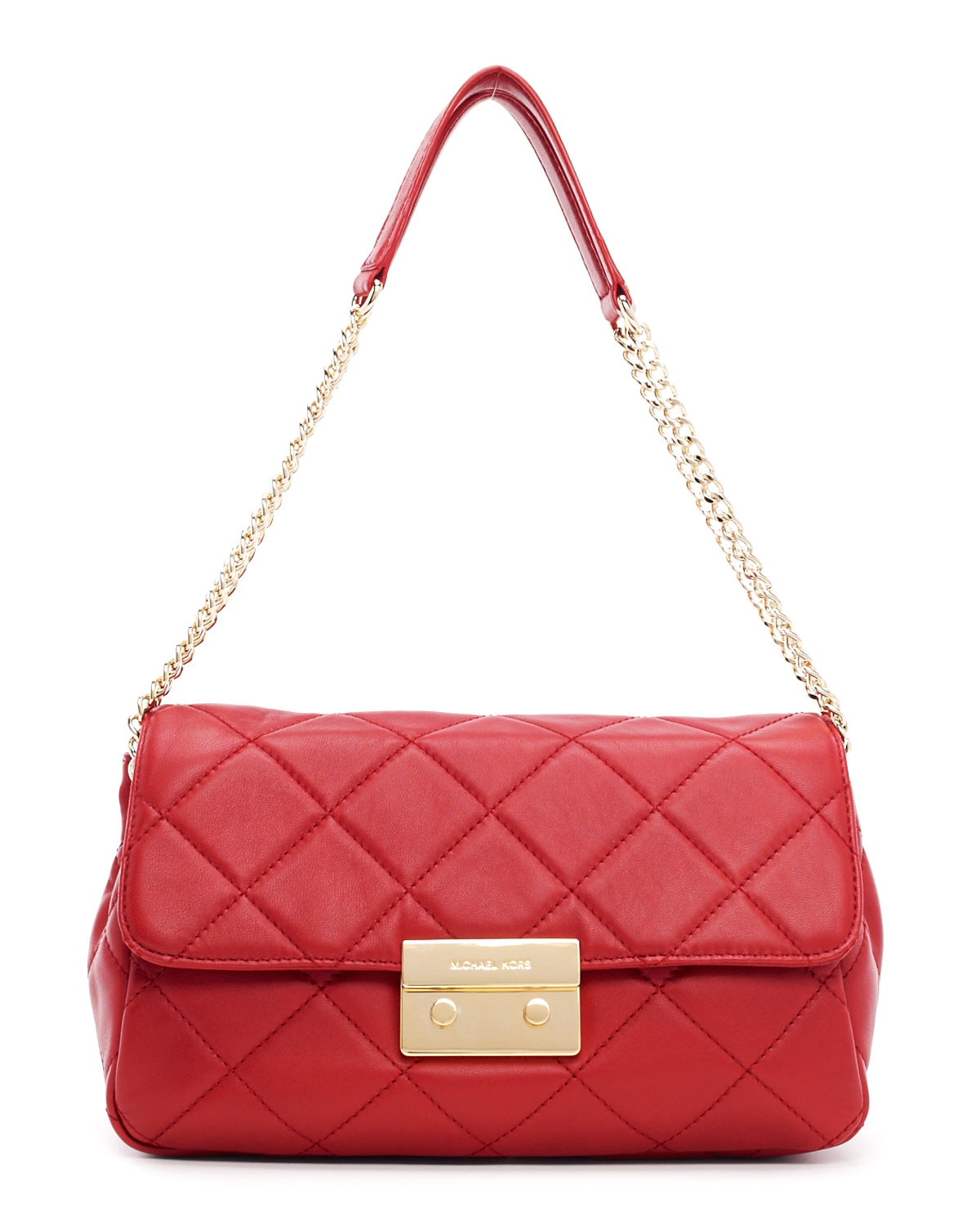 red quilted purse