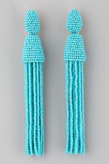 Oscar de la Renta Long Beaded Tassel Earrings - Lyst