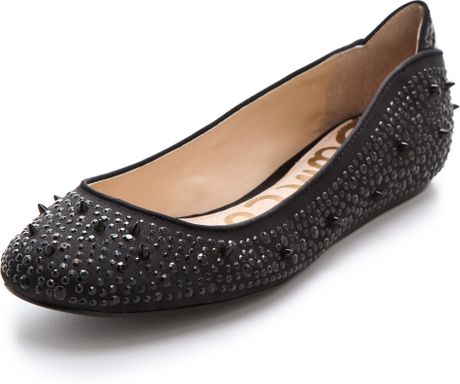 black spiked flats