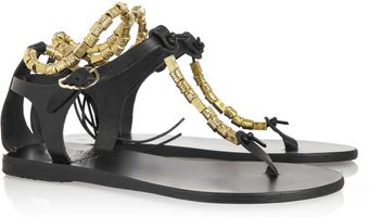 Ancient Greek Sandals Chrysso Beaded Flat Leather Sandals - Lyst