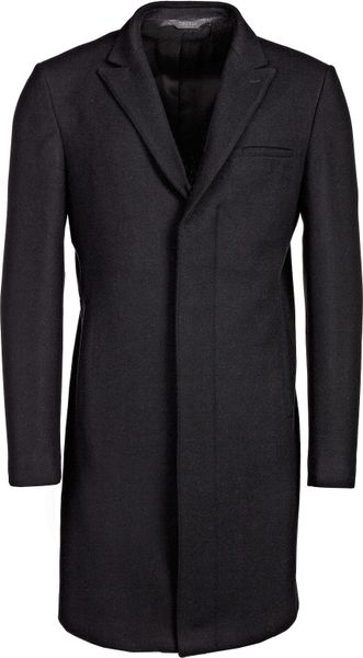 Calvin Klein  Mantel Black Coat - Lyst