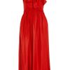 Chloé Asymmetric Silktwill Midi Dress in Red - Lyst