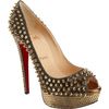 Christian Louboutin Lady Peep Spikes in Gold (grey) - Lyst