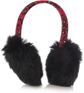 Diane Von Furstenberg Lothbury Wool Jersey and Rabbit Earmuffs - Lyst