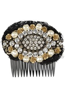 Dolce & Gabbana Swarovski Crystal and Faux Pearlembellished Hair Slide - Lyst