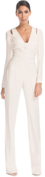 Elie Saab Vanilla Stretch Cady Jumpsuit in White (vanilla) - Lyst