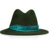 Eugenia Kim Harper Feather Trimmed Wool Felt Fedora in Green (forest) - Lyst