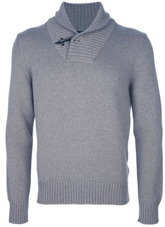 Fay Wool Shawl Collar Sweater - Lyst