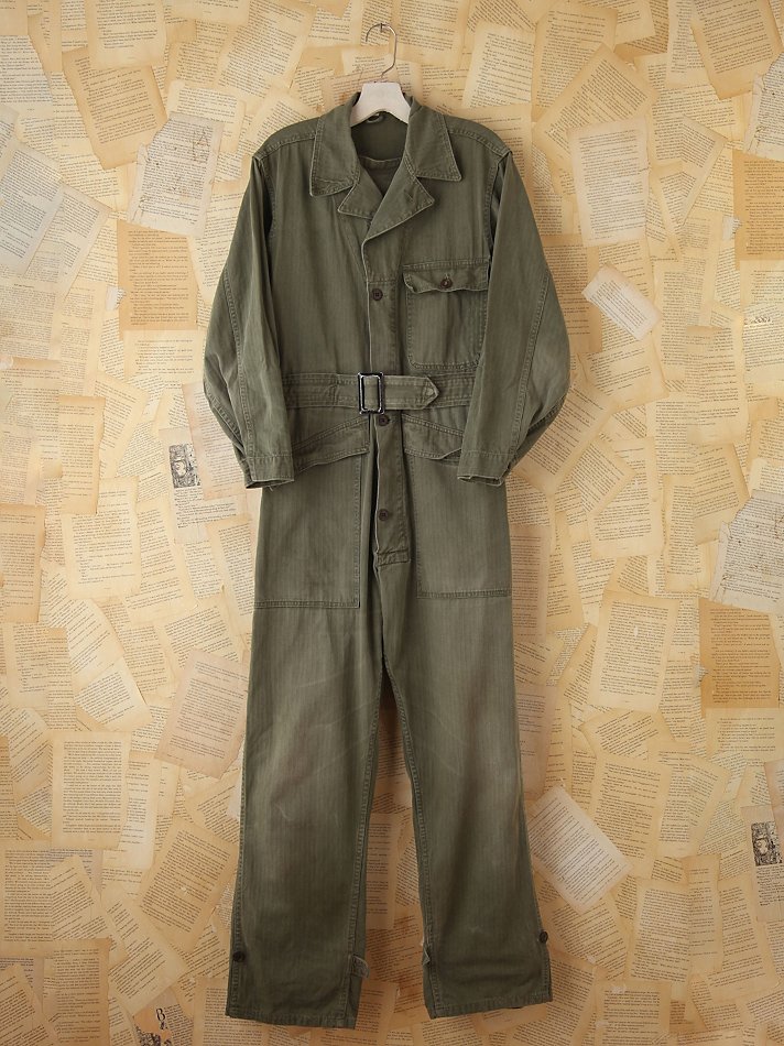 Free People Vintage Military Jumpsuit in Green Lyst