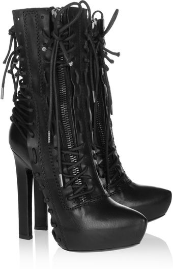 Haider Ackermann Laceup Leather Ankle Boots - Lyst